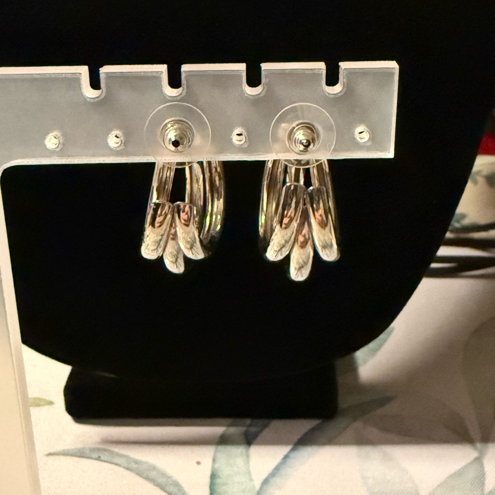 Silver Hoop Earrings - Picture 5 of 5